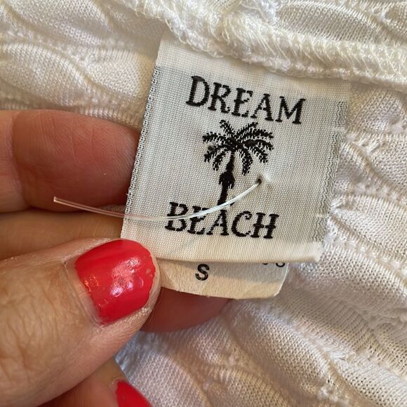 NWOT Dream Beach white polyester/spandex zip front swimsuit coverup - Picture 7 of 8